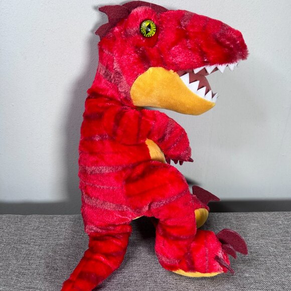 Build A Bear Dinosaur Tyrannosaurus Rex Stuffed Animal Plush Toy Red Striped - Picture 3 of 12